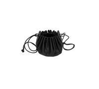 Leonardo Carbone Odo - Bolso unisex de piel de vacuno resistente, cierre de cordón, para carnaval, Halloween, cosplay, LARP, medieval, vikingo, 100% piel auténtica, Negro , talla única