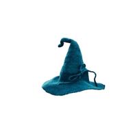 Leonardo Carbone® Sombrero de mago medieval unisex de Merlín - Disfraz de mago medieval, disfraz de Halloween para mujer, sombrero de mago para hombre, LARP, carnaval, cosplay, 100% lana verde