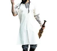 Leonardo Carbone® Túnica de manga corta Richard - Ropa medieval para hombre, camisa medieval, camisas de ocio, manga corta, disfraz de carnaval, túnica vikinga, ropa LARP - 100% algodón, naturaleza,