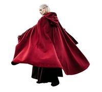 Leonardo Carbone® Unisex medieval Wollumhang mit Stickerei Alma - Mittelalter Kleidung Damen & Herren, Cape Männer, Hobbit Kostüm, LARP, Vikingger, Cosplay, Halloween, rojo, 131.0 cm