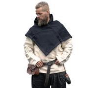 Leonardo Carbone® Unisex Skjoldehamn Vikingo Gugel Halfdan - Gugel Medieval Ropa para hombre y mujer, sombrero medieval, disfraz de hobbit, LARP, vikingo, cosplay, Halloween, carnaval, negro