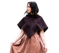 Leonardo Carbone® Unisex Skjoldehamn Vikingo Gugel Halfdan - Gugel Medieval Ropa para hombre y mujer, sombrero medieval, disfraz de hobbit, LARP, vikingo, cosplay, Halloween, carnaval marrón