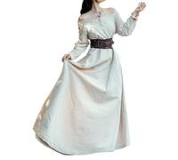 Leonardo Carbone® Vestido de mujer Mechthild | Detalles con cordón | inspiración medieval | Carnaval, Halloween, cosplay, LARP, disfraz, vestido, ropa festiva | 100% algodón, Cáñamo, M