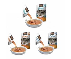 Leonardo Cat Drink Pack Combinado 15x40g - Sopa para Gatos para Hidratación, 5X Pato, 5X Salmón, 5X Bacalao Atlántico - Comida Húmeda Sin Cereales Grain Free Wet Cat Food