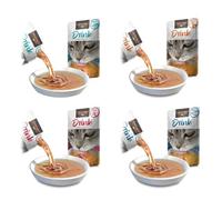 Leonardo Cat Drink Pack Combinado 20x40g - Sopa para Gatos para Hidratación - 5X Bacalao Atlántico, 5X Pato, 5X Buey, 5X Salmón - Comida Húmeda Sin Cereales