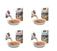 Leonardo Cat Drink Pack Combinado 20x40g - Sopa para Gatos para Hidratación - 5X Beauty, 5X Pato, 5X Buey, 5X Salmón - Comida Húmeda Sin Cereales
