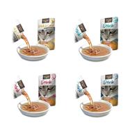 Leonardo Cat Drink Pack Mixto 20x40g - Sopa para Gatos para Hidratación - 5X Pollo Urinary, 5X Salmón, 5X Buey, 5X Bacalao Atlántico - Comida Húmeda Complementaria Sin Cereales