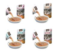 Leonardo Cat Drink - Sopa Premium para Gatos - Pack de Ahorro 20 Sobres (4 Sabores x 5) - Alto Contenido de Carne, Sin Cereales - Suplemento de Hidratación Delicioso