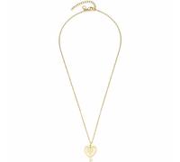 Leonardo Ciao Jetta 023306 - Collar para mujer de acero inoxidable y oro IP con colgante dorado de corazón y llave, longitud 45-50 cm, joya regalo de aniversario, 45, Acero inoxidable, No es una