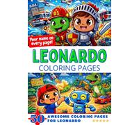 Leonardo Coloring Pages: Awesome Impact! Your name on every page - Leonardo coloring book - 6x9" - 50x Leonardo coloring page - Perfect Gift