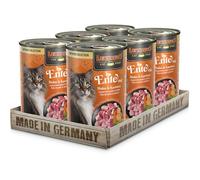LEONARDO Comida húmeda para gatos Superior Selection, pato con pollo y zanahorias, lata de 6 x 400 g, para gatos adultos, sin cereales, sin azúcar, fabricado en Alemania