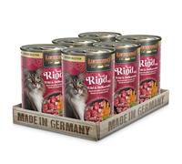 LEONARDO Comida húmeda para gatos Superior Selection, ternera con venado y batata dulce, 6x400g lata, para gatos adultos, sin cereales, sin azúcar, hecho en Alemania