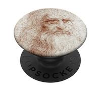 Leonardo da Vinci Autorretrato Renacentista Pintura Artista PopSockets PopGrip Adhesivo