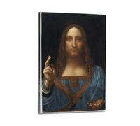 Léonardo Dá Vínci Cristo como Salvator Mundi Póster de pared arte de pared impresión para dormitorio decoración del hogar lienzo 20 x 30 cm