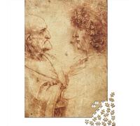 Leonardo Da Vinci Grabado Rompecabezas Imposible, Rompecabezas Dibujo De Madera, Puzzles Museo 1000 Piezas para Adolescente, Decoración del Hogar, Reunión Familiar Juguete