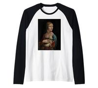 Leonardo da Vinci Lady with an Ermine Camiseta Manga Raglan