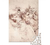 Leonardo Da Vinci Puzzle Arte De Madera Adultos 1000 Piezas, Pinturaarte Rompecabezas Imposible, Rompecabezas Dibujo De Madera, Ejercitar La Lógica Y La Coordinación Sensorial