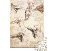 Leonardo Da Vinci Rompecabezas Arte De Madera 1000 Piezas De Adolescente, Imposible Puzzle Grabado, Rompecabezas Dibujo, Difícil Desafío Adulto Alivio del Estrés Juguete