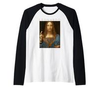 Leonardo da Vinci - Salvator Mundi - Arte para Artistas Camiseta Manga Raglan