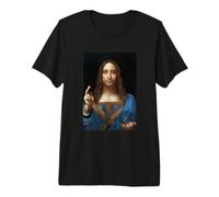 Leonardo da Vinci Salvator Mundi Religioso Jesús Cristiano Camiseta Premium