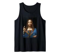 Leonardo da Vinci Salvator Mundi Religioso Jesús Cristiano Camiseta sin Mangas