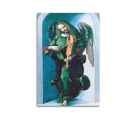 Léonardo Dá Vínci Un ángel en verde con una Vielle, C. 1500 póster decorativo para pared, lienzo decorativo para sala de estar, dormitorio, 40 x 60 cm