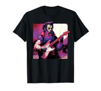 Leonardo da Vinci Vampiro Tocando Guitarra Arte Gótico Alt Música Camiseta