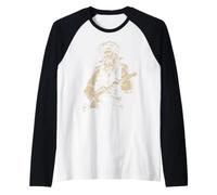 Leonardo da Vinci Vampiro Tocando Guitarra Italia Historia del Arte Camiseta Manga Raglan