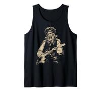 Leonardo da Vinci Vampiro Tocando Guitarra Italia Historia del Arte Camiseta sin Mangas