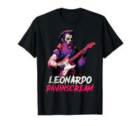 Leonardo da Vinci Vampiro Tocando la Guitarra Historia Italiana Alt Camiseta