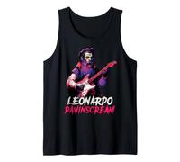 Leonardo da Vinci Vampiro Tocando la Guitarra Historia Italiana Alt Camiseta sin Mangas