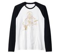 Leonardo da Vinci Zombie Tocando la Guitarra Renacimiento Italiano Camiseta Manga Raglan