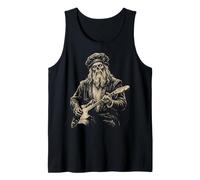 Leonardo da Vinci Zombie Tocando la Guitarra Renacimiento Italiano Camiseta sin Mangas