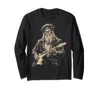 Leonardo da Vinci Zombie Tocando la Guitarra Renacimiento Italiano Manga Larga
