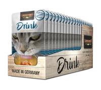 Leonardo Drink con salmón [20x40g Paquete múltiple Drink con salmón] Bebida para Gato | Caldo de Pescado con Tiras | Alimento complementario para Gatos