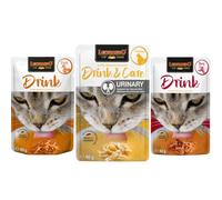 Leonardo Drink para Gatos 15 Sabores x 40g - Selección Pollo, Pato y Ternera - Sopa Líquida Complementaria Sin Cereales | Alta Palatabilidad y Estimulación del Apetito