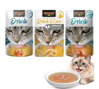Leonardo Drink para Gatos 15 Sobres x 40g - Selección Pollo, Salmón y Bacalao - Sopa Líquida Complementaria Sin Cereales | Alta Palatabilidad y Apoyo a la Hidratación
