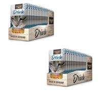 Leonardo Drink Salmón | Paquete Doble | 2 x 20 x 40 g | Alimento complementario para Gatos Adultos | En prácticas porciones Individuales | Caldo de Carne sin Cereales