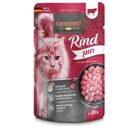 Leonardo Bolsas – Alimento húmedo sin cereales para gatos Puro en ternera – 16 x 85 g