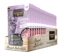 LEONARDO Comida para gatos senior pollo puro, 16 bolsas de 85 g, con calabaza y aceite de salmón, para gatos adultos, sin cereales, sin azúcar, fabricado en Alemania