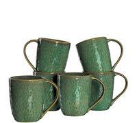 LEONARDO HOME 018543 MATERA - Juego de 6 vasos de cerámica, color verde
