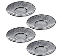 LEONARDO HOME 018590 Matera - Juego de platillos de cerámica (15 cm, 4 unidades), color gris oscuro