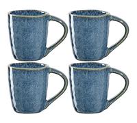 LEONARDO HOME 018596 Matera - Juego de tazas de café (cerámica, 90 ml, 4 unidades), color azul