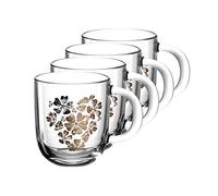 LEONARDO HOME 046448 Emozione - Taza (4 unidades, 400 ml), diseño de flores, multicolor