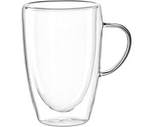 LEONARDO HOME 053063 Duo 053063-Juego de 4 Tazas de Doble Pared (400 ml), Cristal, Claro