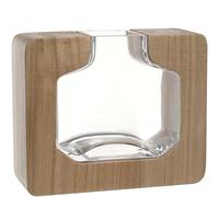 LEONARDO HOME AUTENTICO 039987 Jarrón de Objetos • 1 Pieza • Llamativo diseño Natural • Aspecto Elegante Gracias a los Elementos de Madera • Jarrón rústico para Flores • Jarrón Decorativo Atemporal