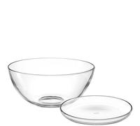 LEONARDO HOME Cucina 066350 - Juego de 5 platos de cristal y cuenco para servir, para desayuno, postre, aperitivos, combinables en el día a día, sencillo y moderno, ideal como mesa de mesa