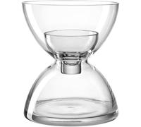 LEONARDO HOME Diabolo 025644 - Jarrón de Cristal (1 Unidad, decoración Hecha a Mano, Elegante portavelas, decoración de Mesa para Amantes de la decoración, Altura 19 cm), Transparente
