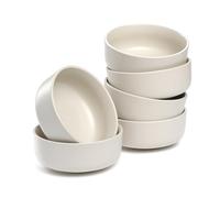 LEONARDO HOME Juego de 6 cuencos ROMA • Diámetro 15,7 cm • Apto para microondas y lavavajillas • Apilable • Vajilla de cerámica para 6 personas • Cuenco de postre, superficie ligeramente mate • crema