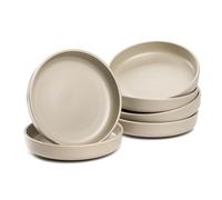 LEONARDO HOME Juego de 6 platos llanos Roma, diámetro de 19,7 cm, apto para microondas y lavavajillas, apilable, vajilla de cerámica para 6 personas, platos de gres, superficie ligeramente mate, color